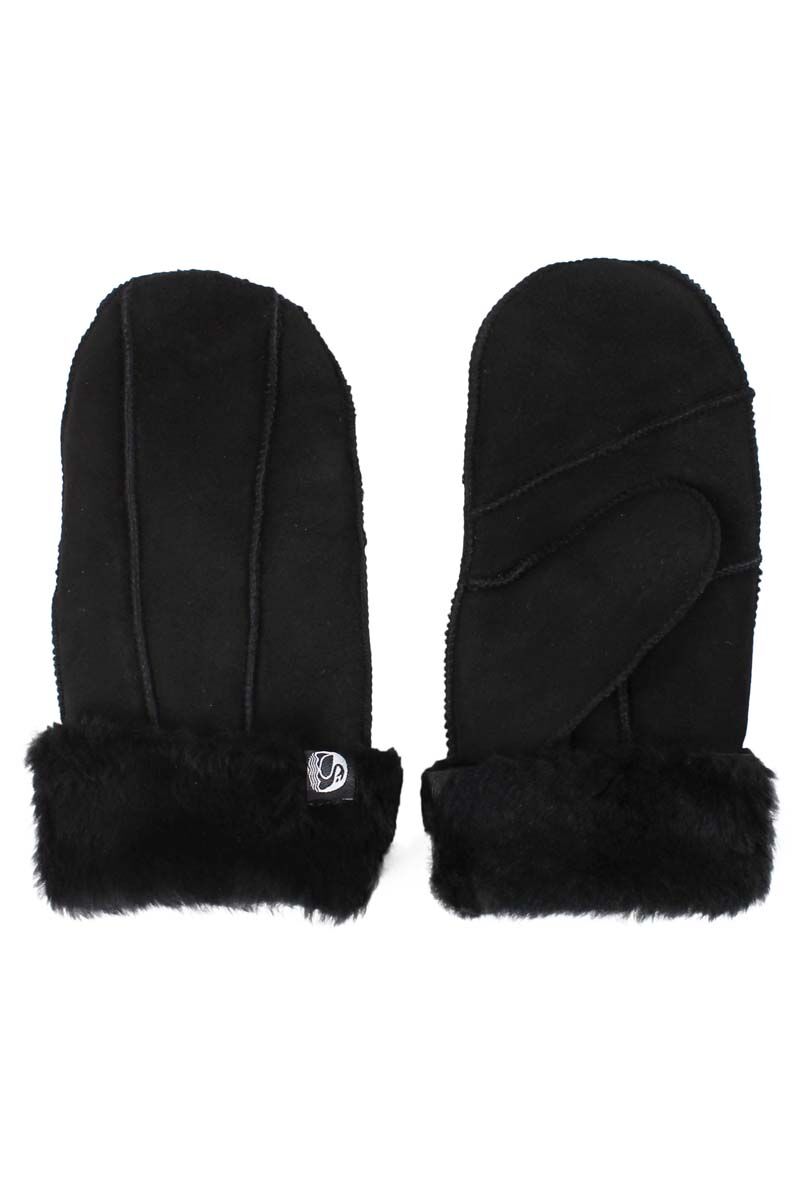 No Waste Sheepskin Gloves Black