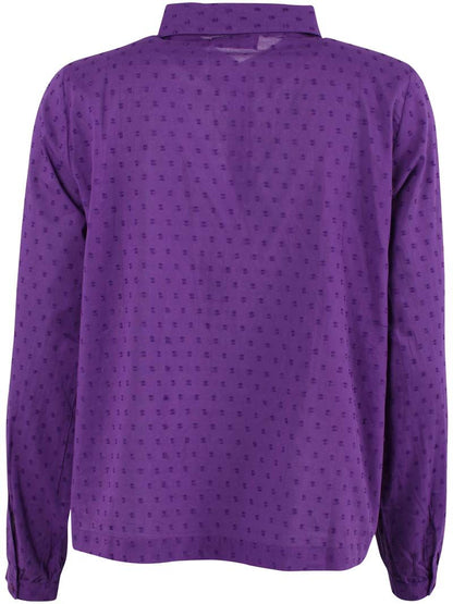 Danenovember Cotton Dot Shirt Purple
