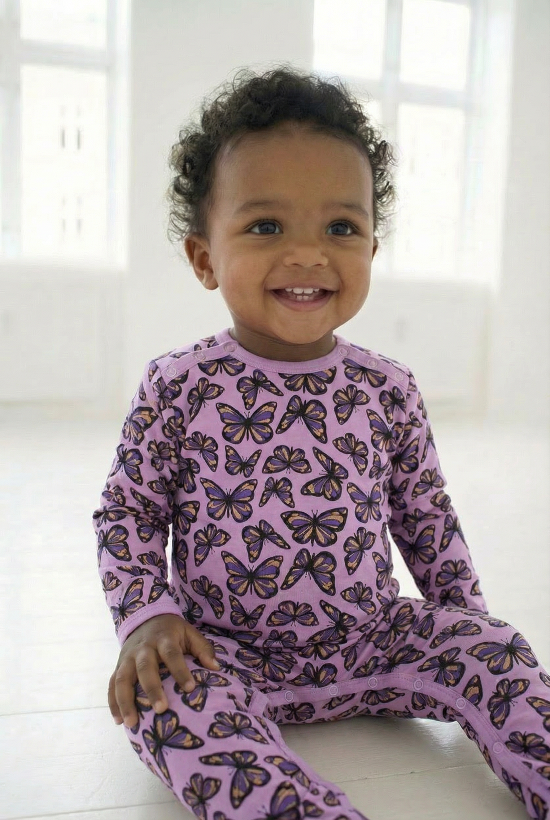 Dyrtweet Suit AOP/Strib Soft Viola FLUTTER