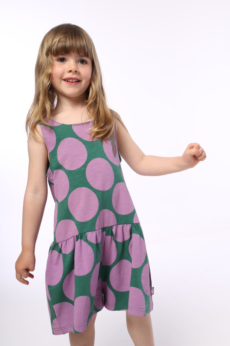 ORGANIC - Danekelp Suit Hunter Green/Warm Viola MEGA DOT