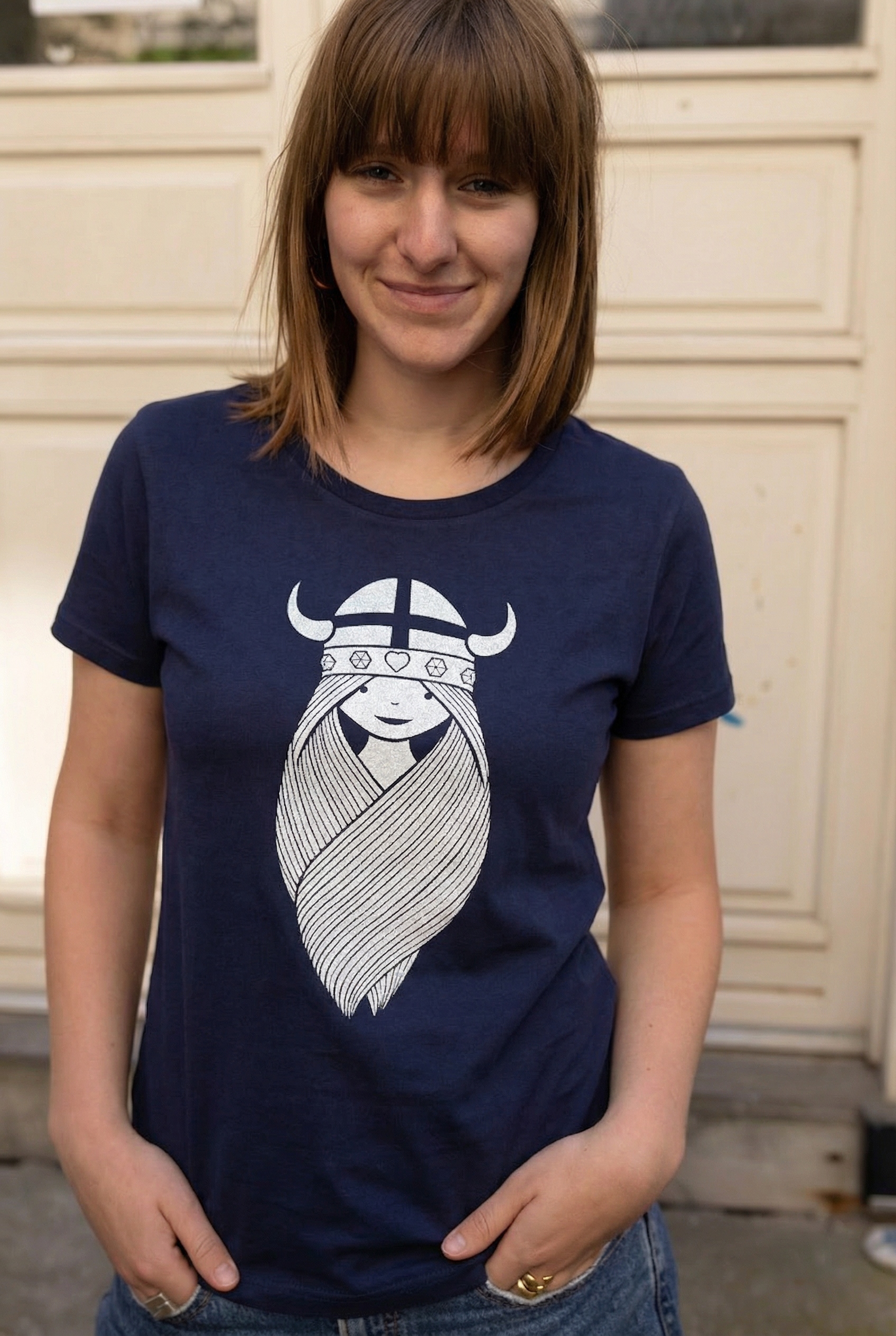 Danefavorito Tee  X Navy FREJA (white)