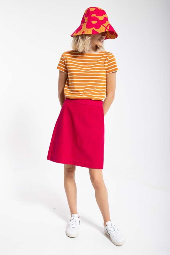 Danelondon Cord Skirt Dark Fuchsia
