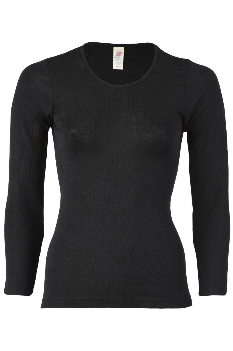 Engel Wool Natur Ladies Shirt LS Black