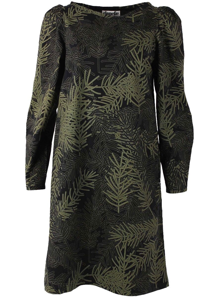 ORGANIC - Danelund Dress Black/olive FINEPINE