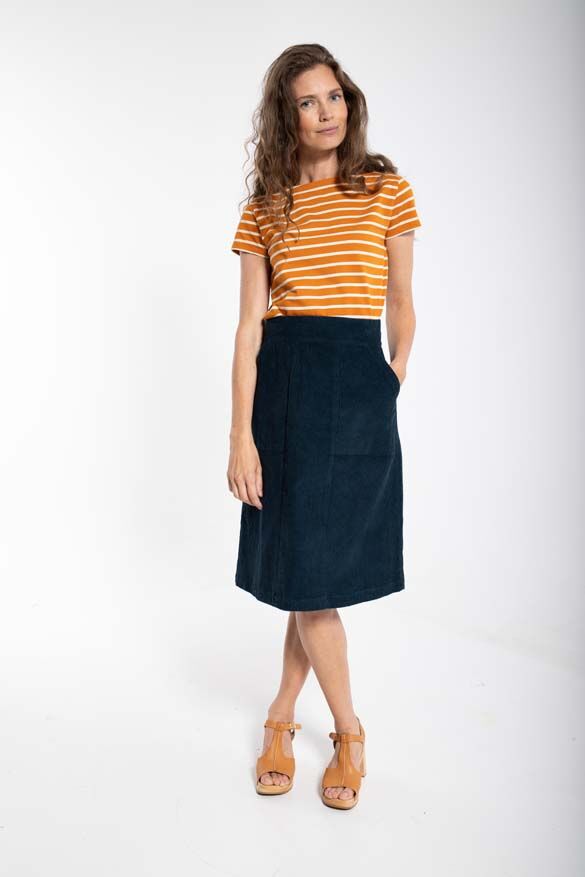 Danemaren Cord Skirt Dusty Navy