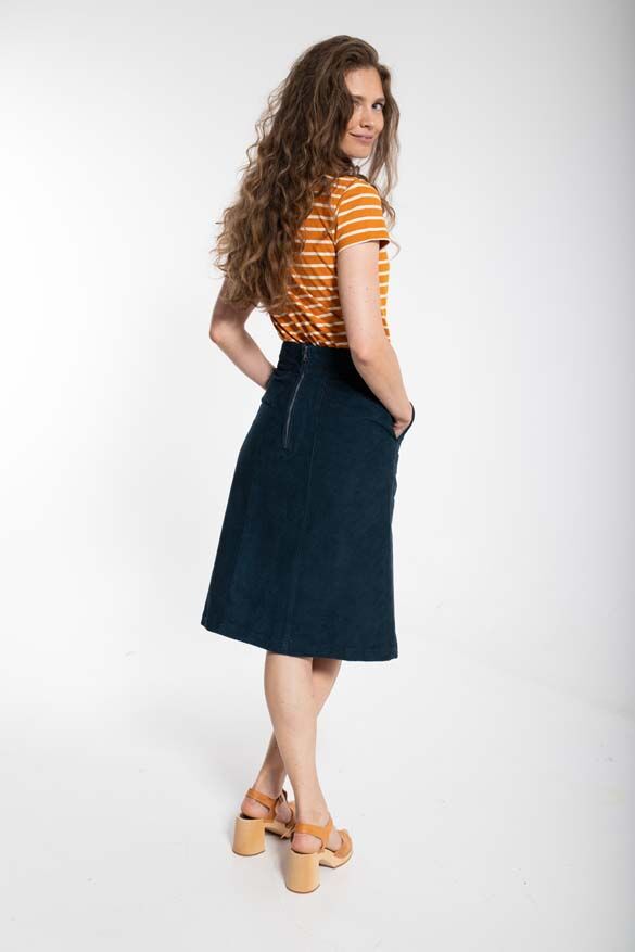 Danemaren Cord Skirt Dusty Navy