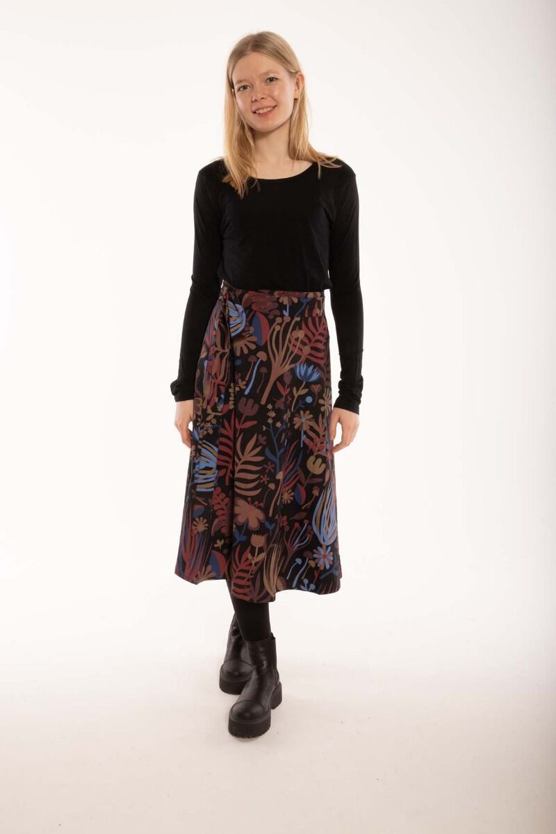 Danemikkelsen Poplin Skirt Berry/Chocolate WALKABOUT