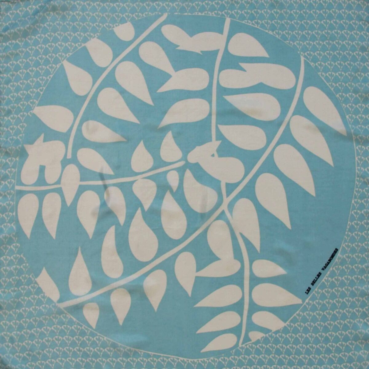 Les Belles Vagabondes Mini Silk Scarf Ficus Blue