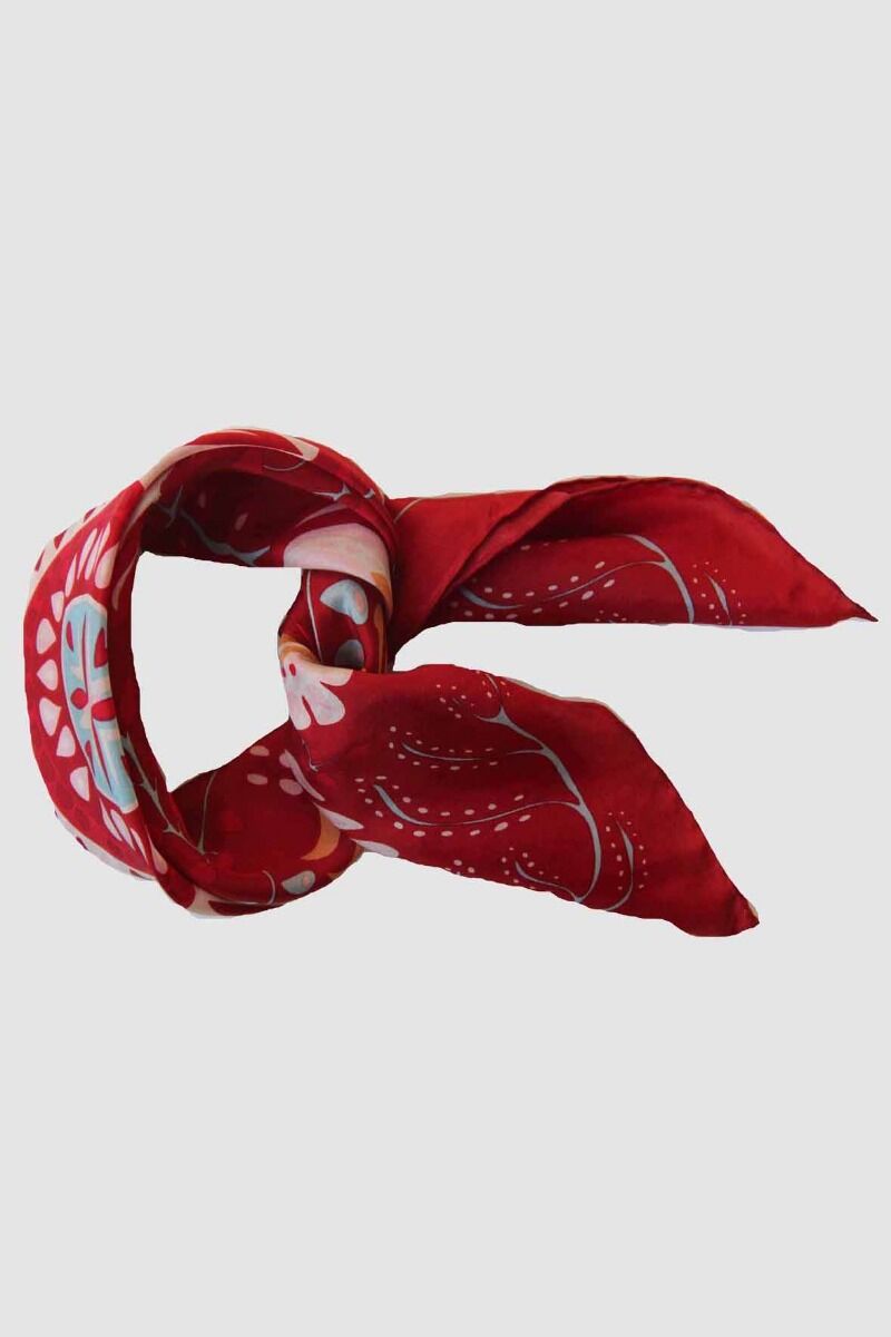 Les Belles Vagabondes Mini Silk Scarf Marushka Rouge Red