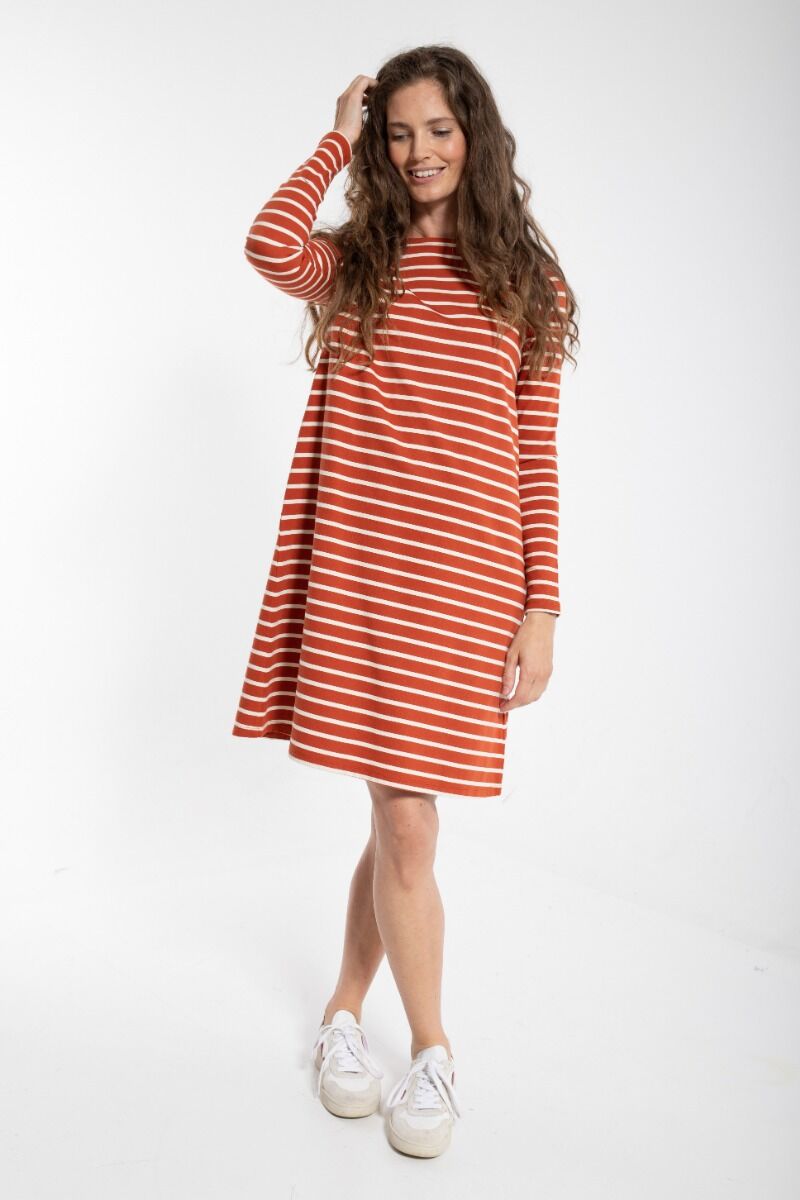 ORGANIC - Nassau Dress Rust/Chalk