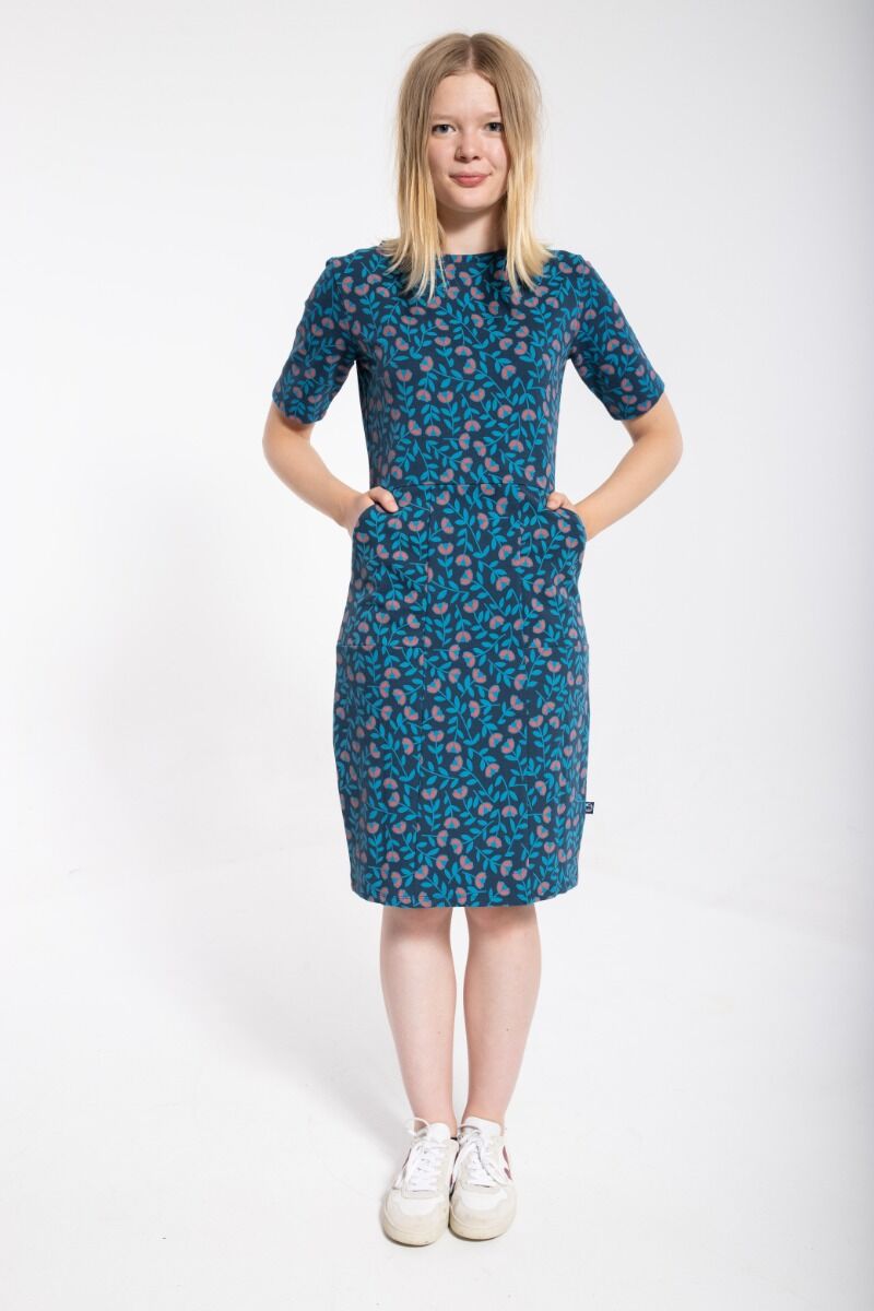 ORGANIC - Polly Dress Dusty blue FLEURIE