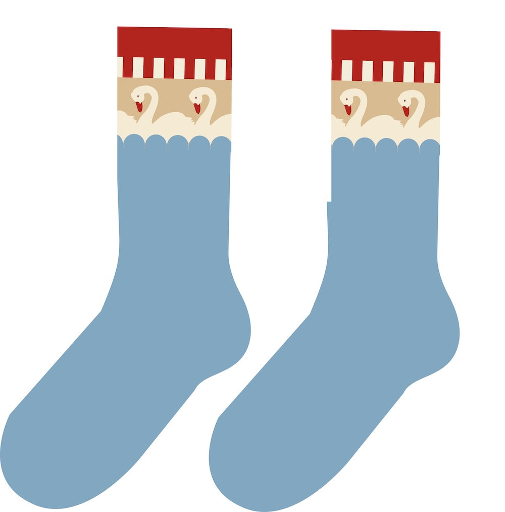 Danelegacy Socks Bright Porcelaine SWAN