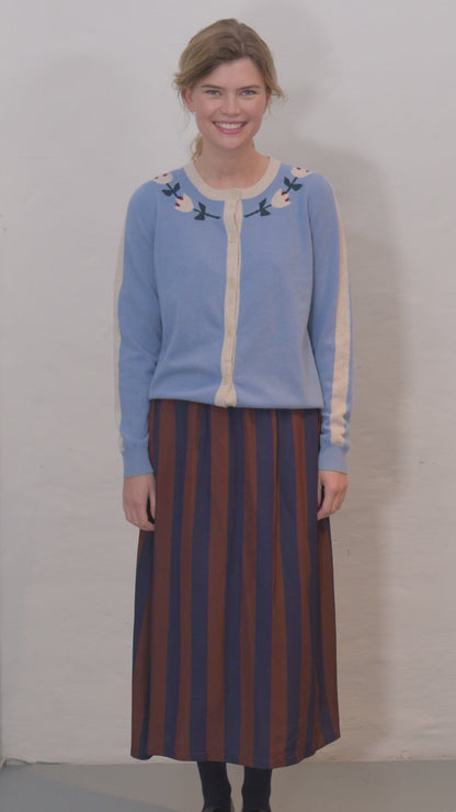 Danelife Merino Wool Cardigan Lt Blue Grey