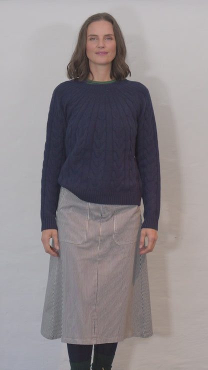 Danecable Knit Wool Sweater Dk Navy