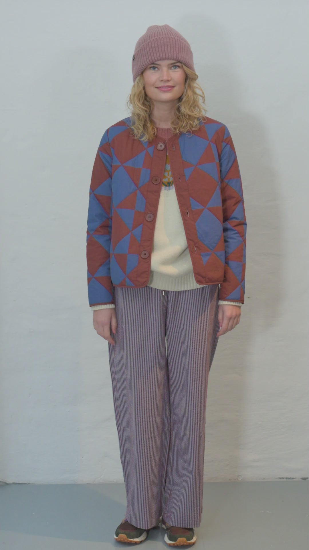 Daneland AOP Thermo Jacket Dk Brick/Warm Blue DIAMETRIC