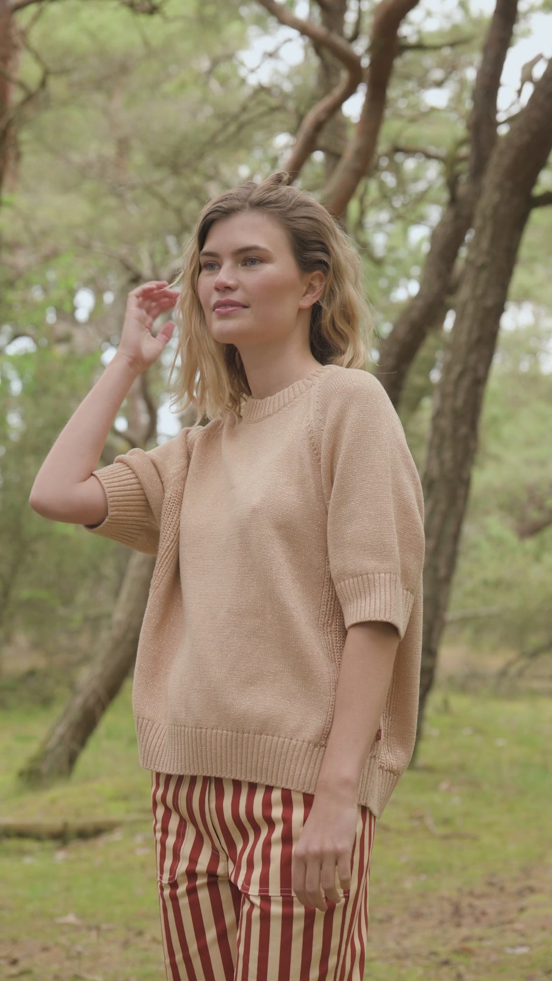 Danemarie Glitter Sweater Tee Nougat