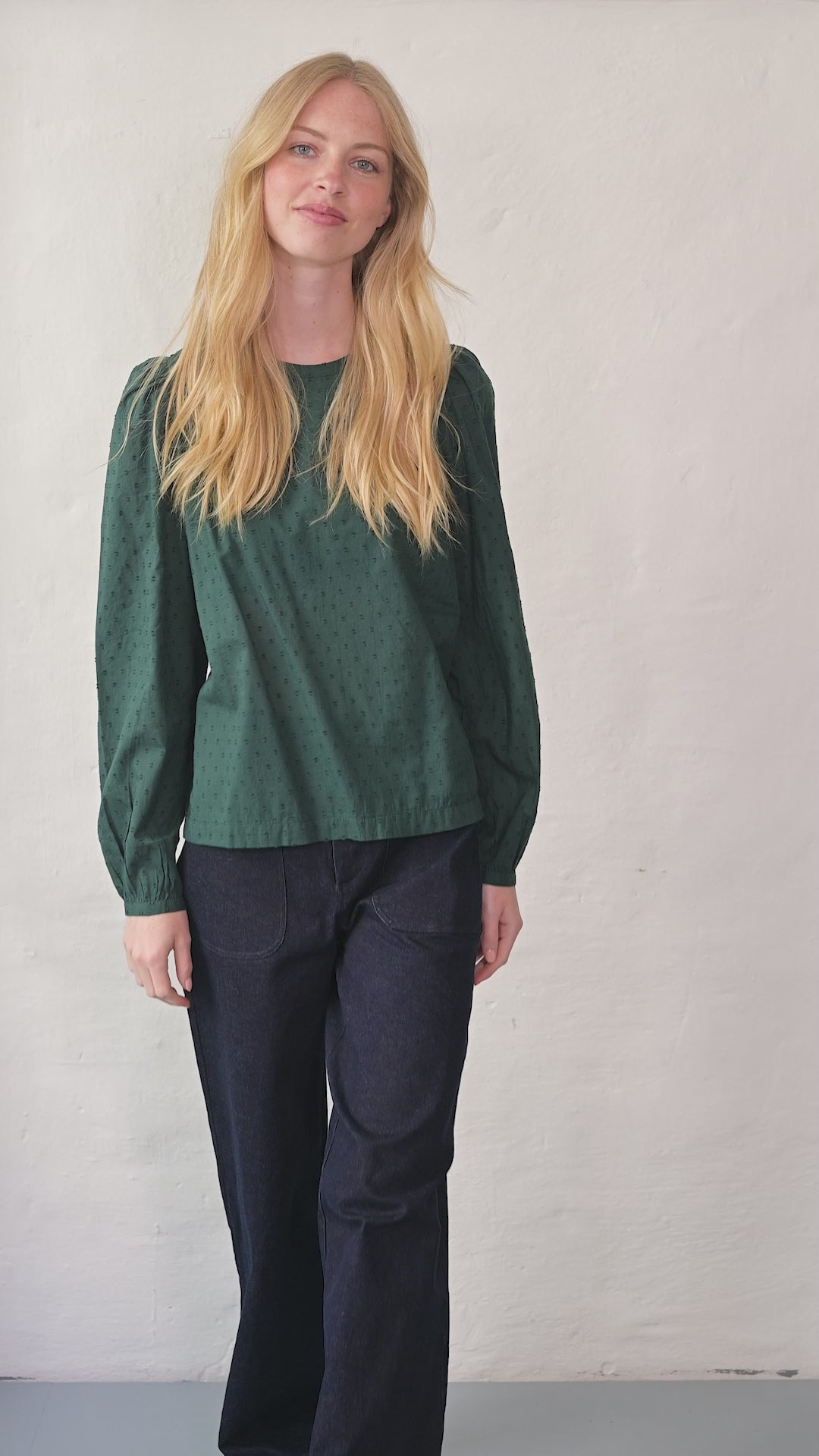 Danebette Cotton Dot Shirt Dark Duck