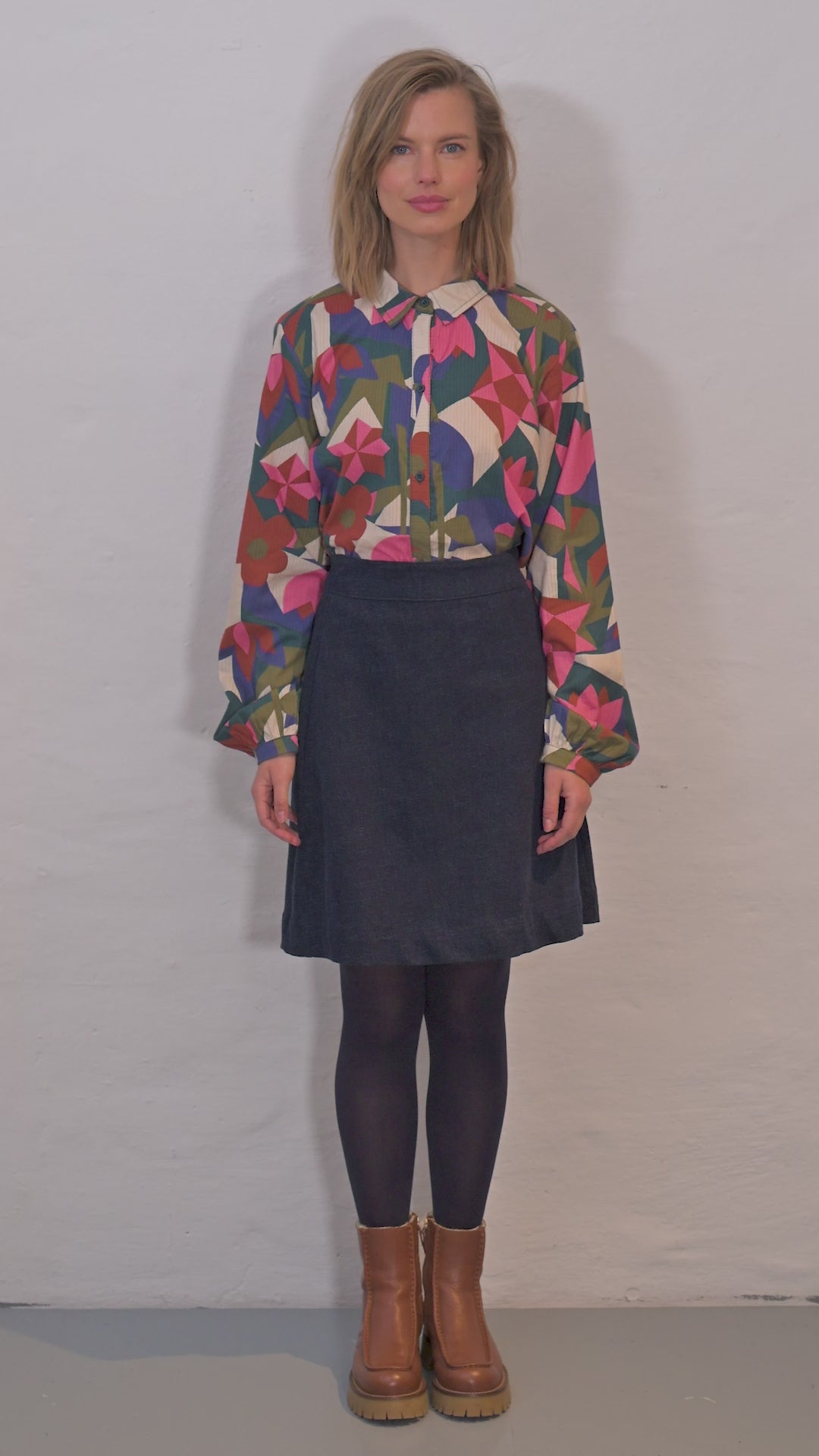Danenovember Seersucker Shirt Dark Slate GEOFLEUR