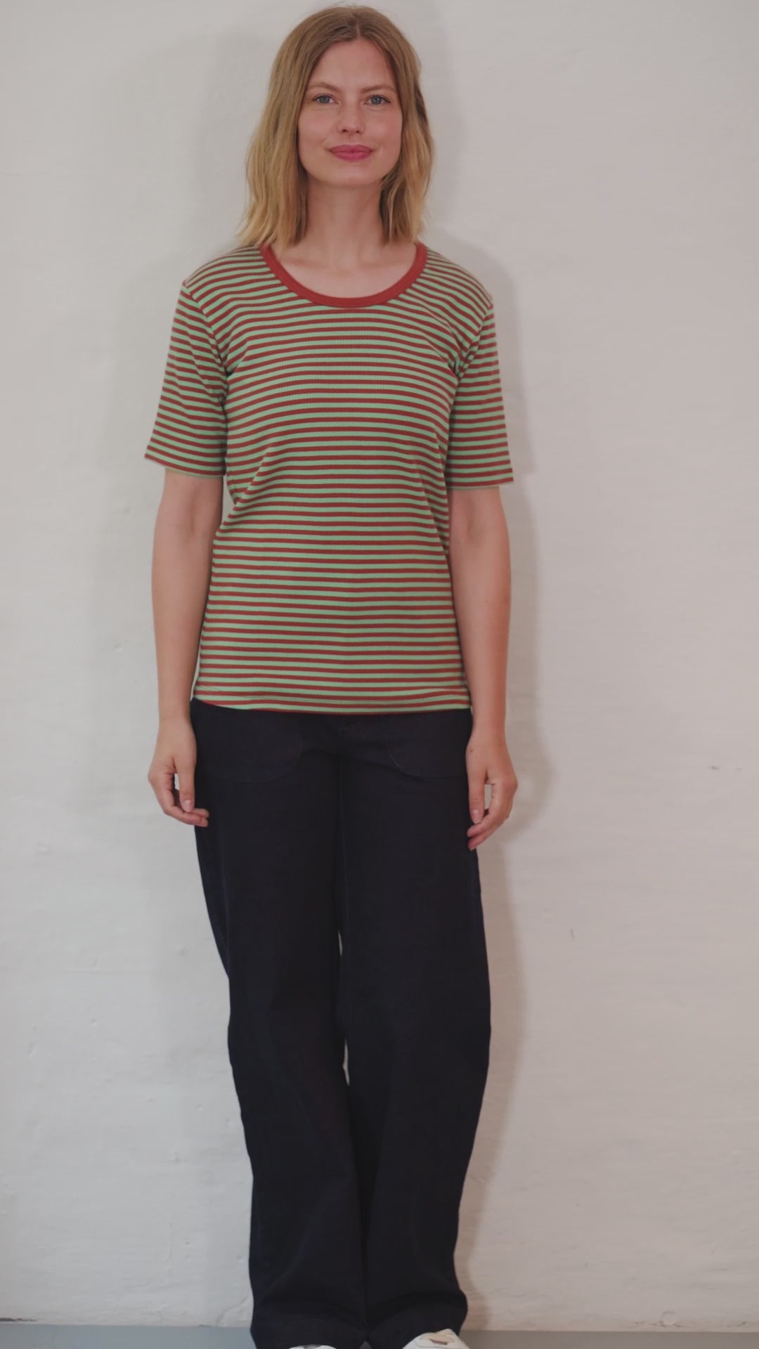 Danerolemodel Ribbing Tee Faded Mint/Chili