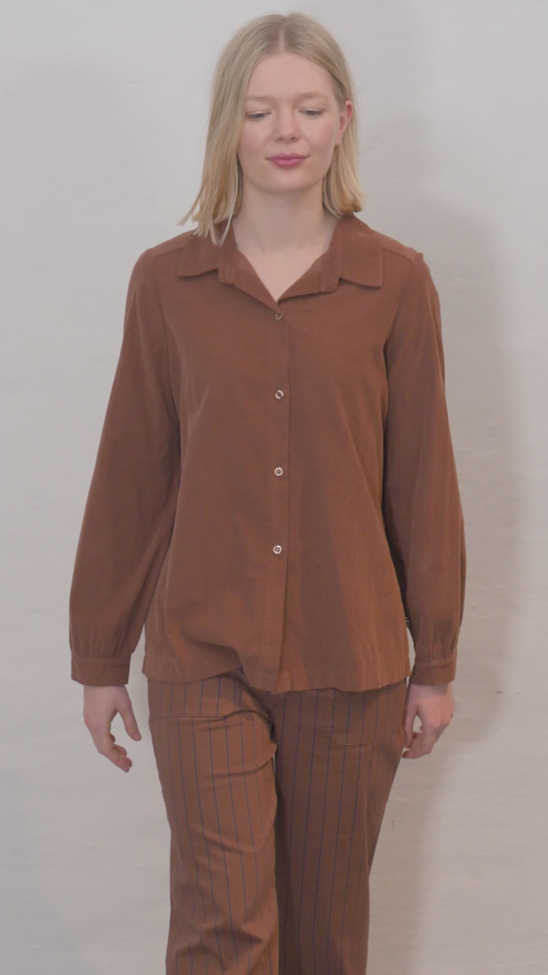 Danerosemary Cord Shirt Brown