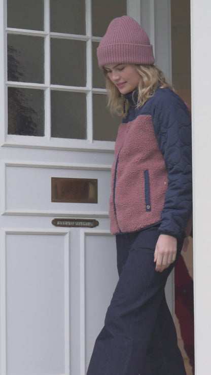 Danehazel Fleece Zip-Up Dk Navy/Rose Beige