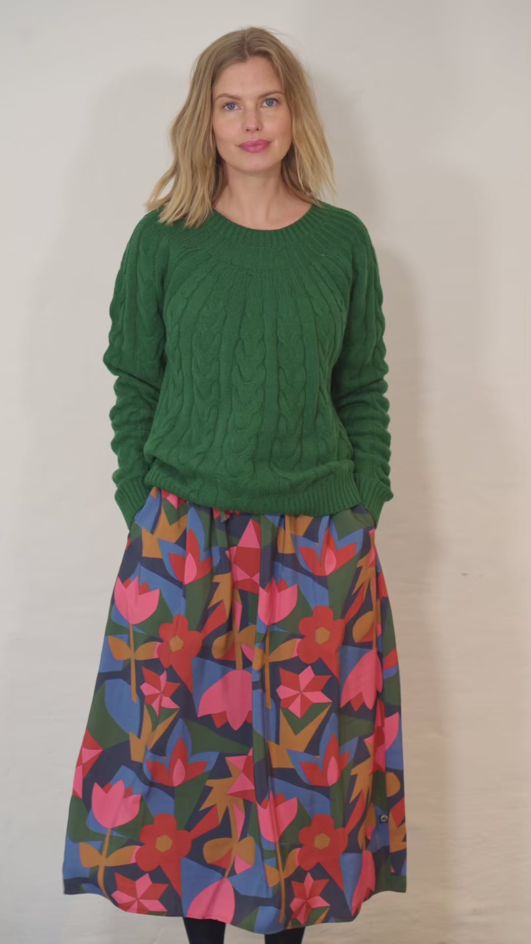 Danecable Knit Wool Sweater Dark Pine