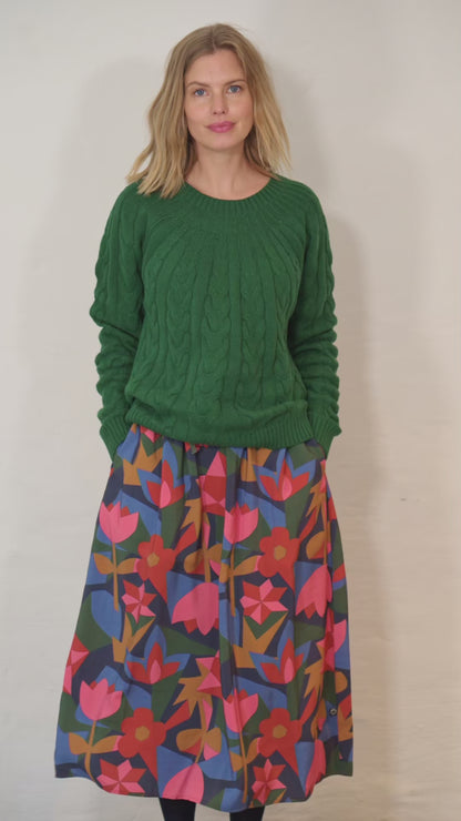 Danecable Knit Wool Sweater Dark Pine
