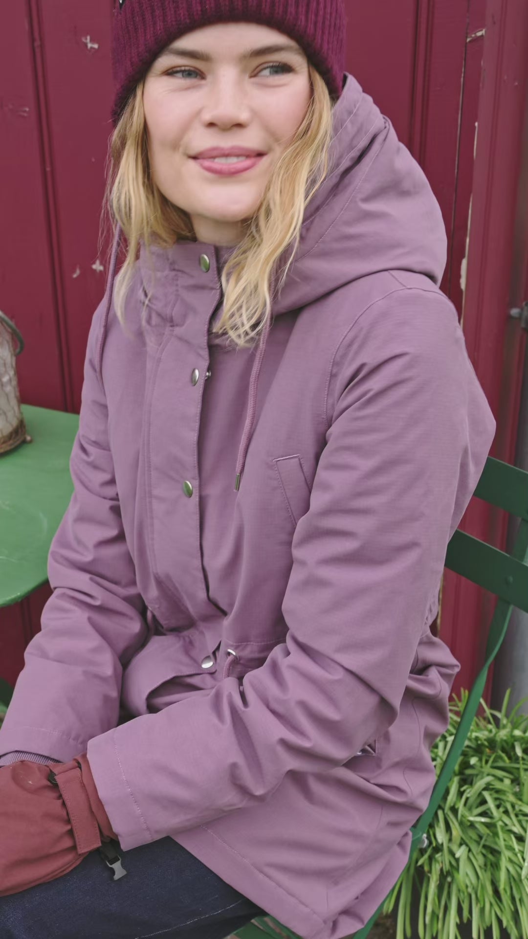 Danenora Winter Parka Grey Plum