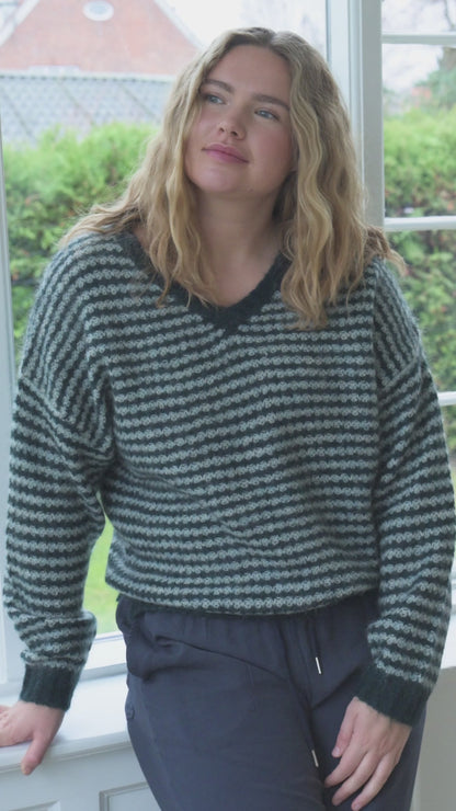 Dane Relative Alpaca Sweater Dk Slate/Lt Blue Grey 