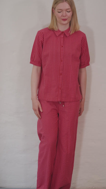 Danesyren Seersucker Shirt Chili/Soft Cherry