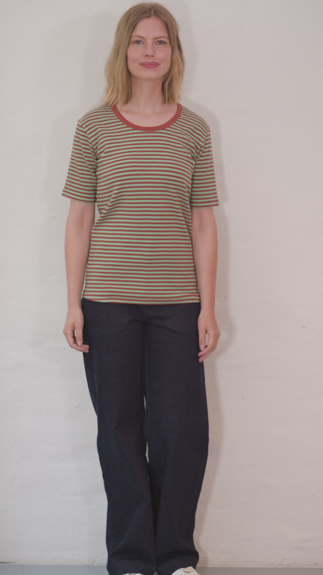 Danerolemodel Ribbing Tee Faded Mint/Chili