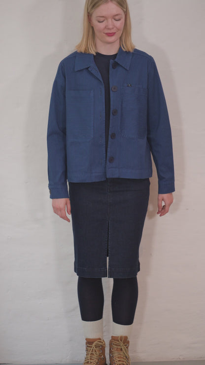 Daneprairie Stretch Canvas Jacket Warm Blue/Dk Navy