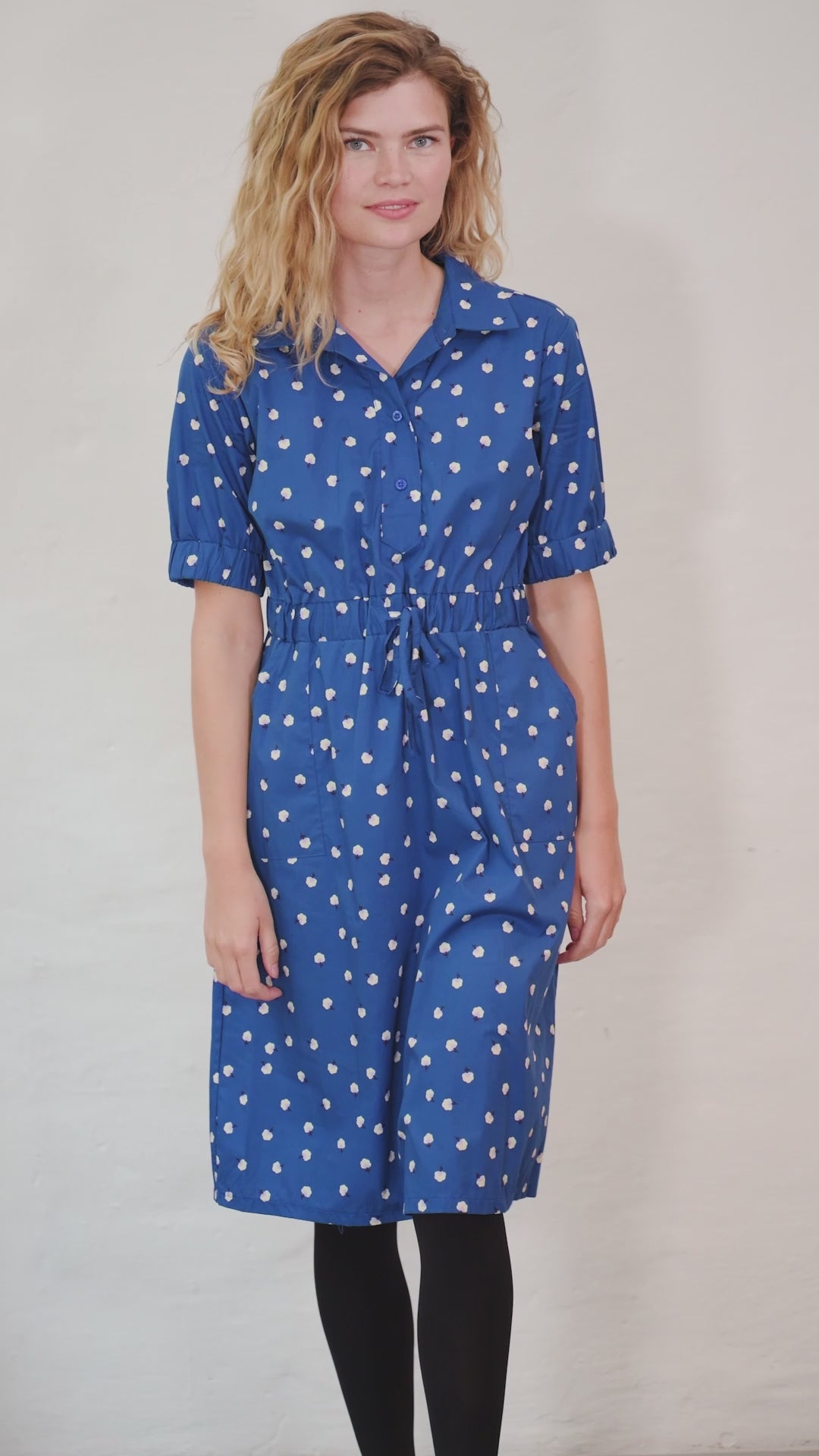 Danesusanne Poplin Dress Dark Blue LILFLUFFERS