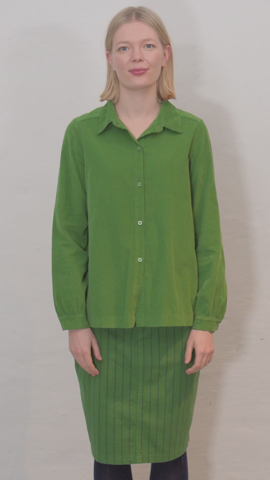 Danerosemary Cord Shirt Moss Green