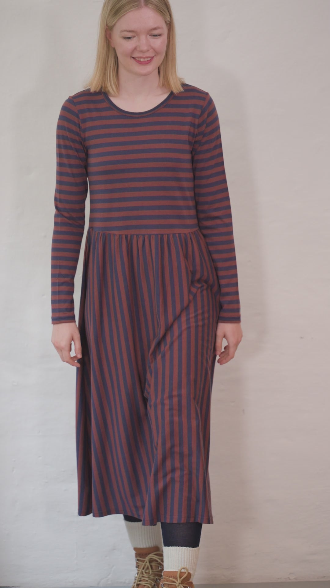 Danekroeyer LS Modal Dress Dk Navy/Dk Merlot