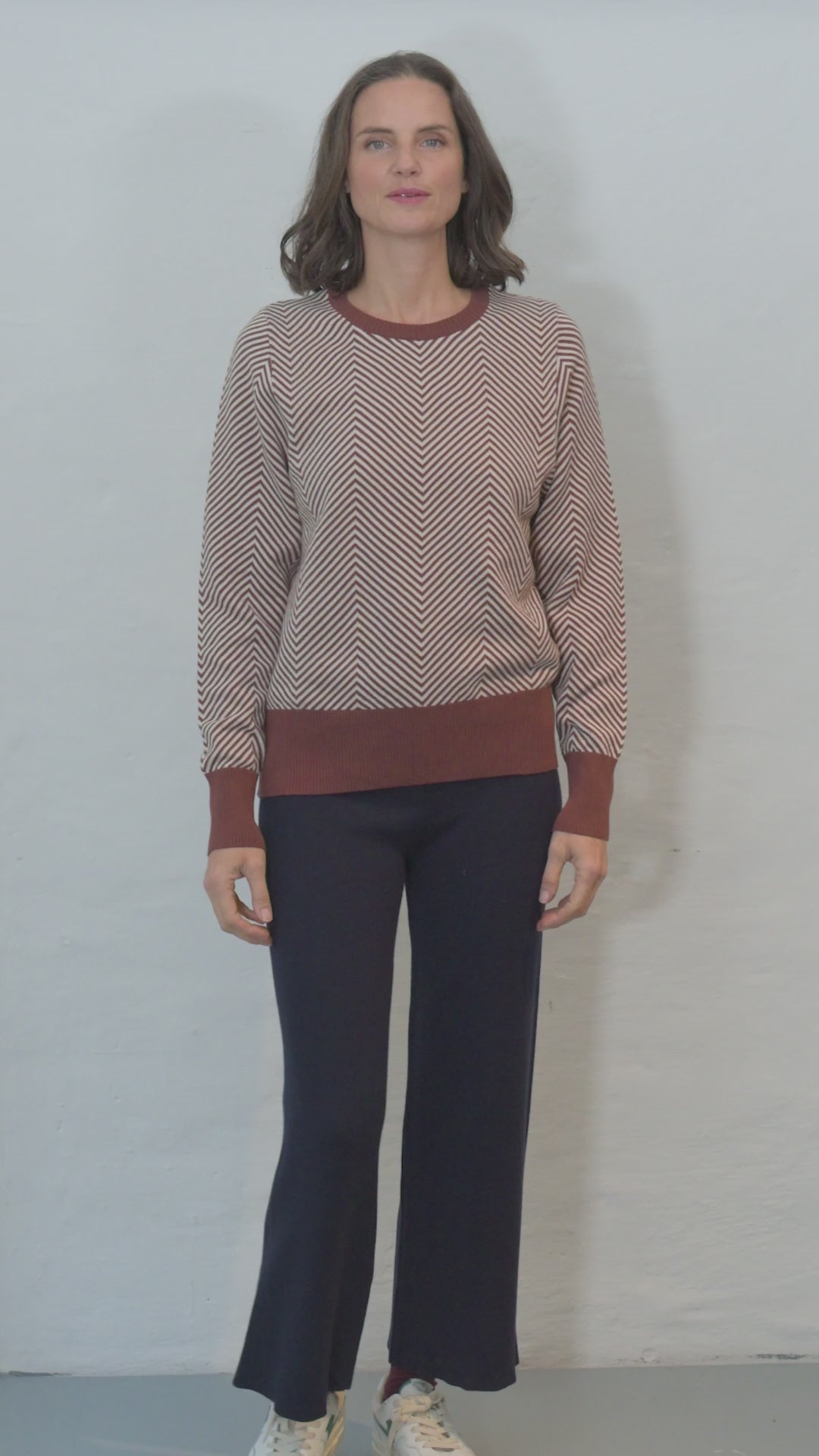 Danefox Cotton Sweater Dk Merlot/Chalk