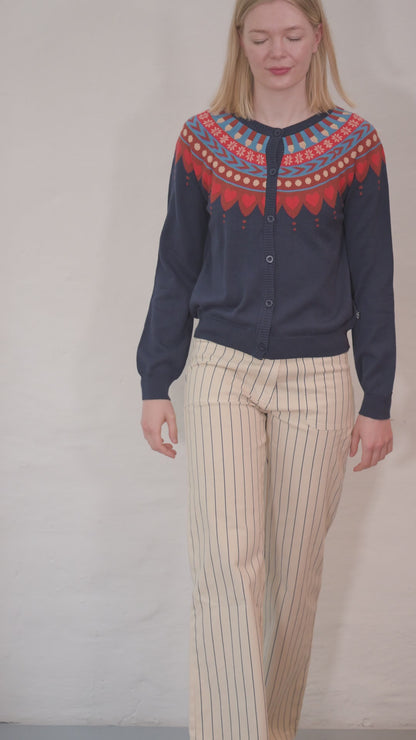 Danesweetheart Cotton Cardigan Dark Navy MULTI