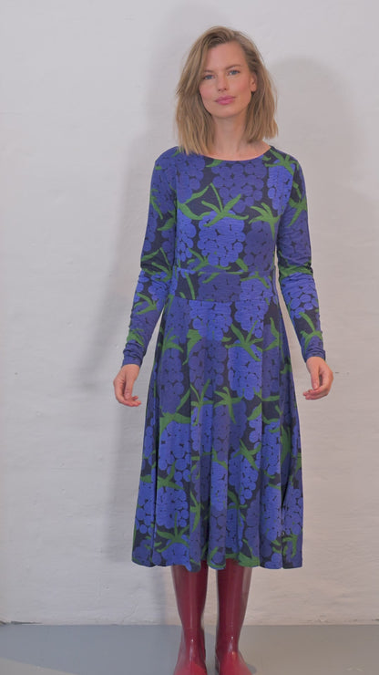 ORGANIC - Danesigrid Viscose Slub Dress Deep Blue MAXIBERRY