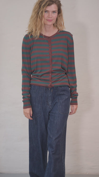 Danelunch Viscose Cardigan Dk Merlot/Dk Slate