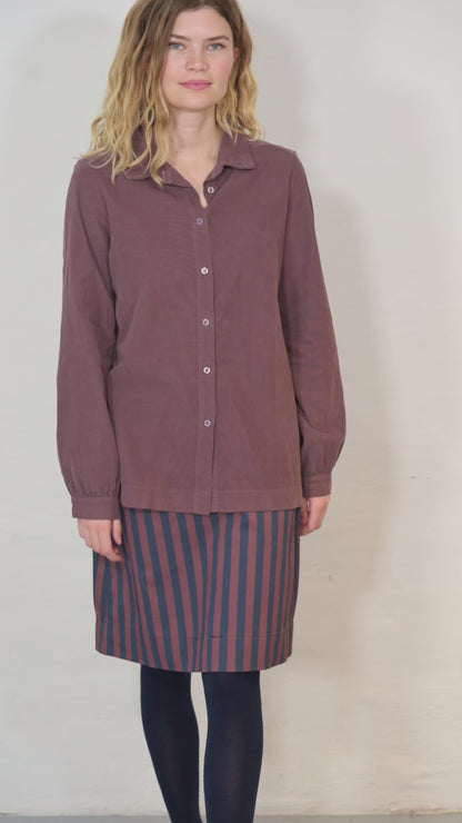 Danerosemary Cord Shirt Grey Plum