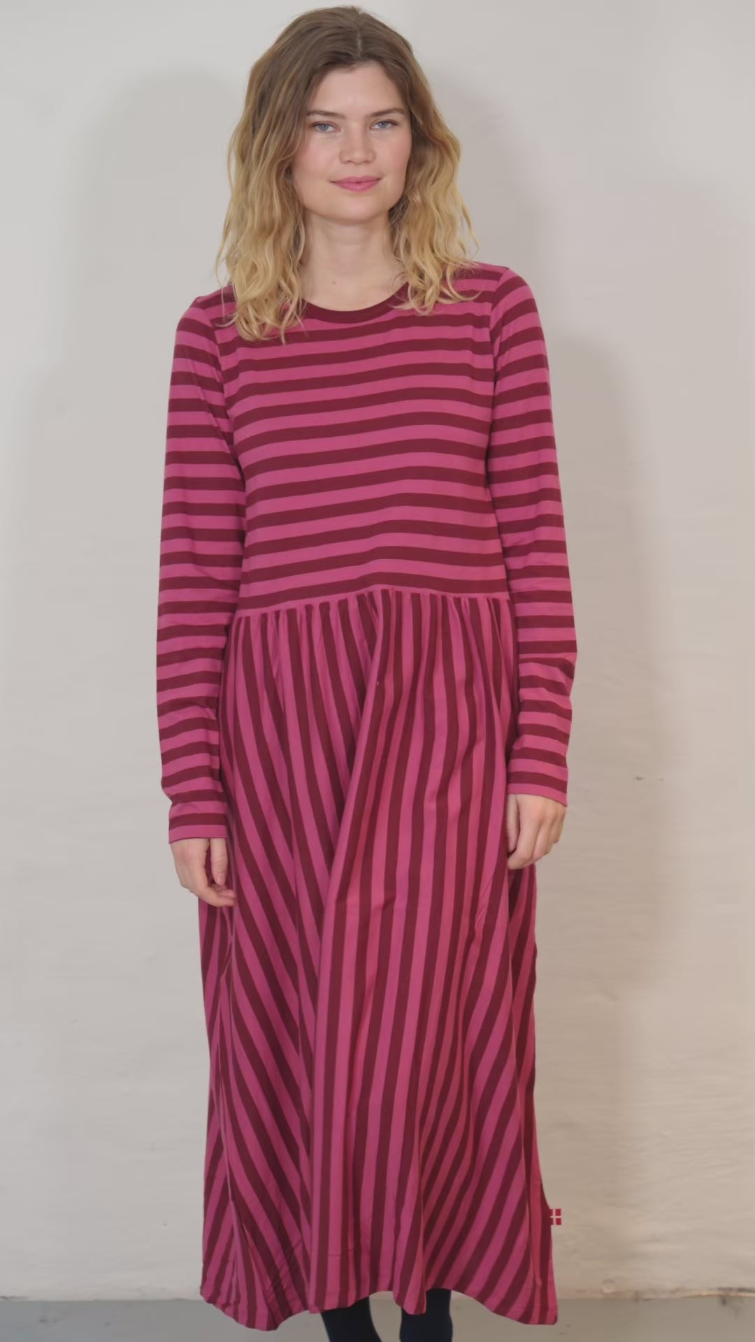 Danebasic Kroeyer LS Dress Dark Cherry/Berry Compote