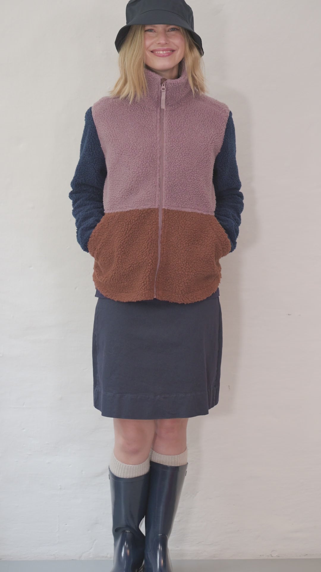 Danebeagle Fleece Jacket Mauve/Dark Wine/Dark Navy