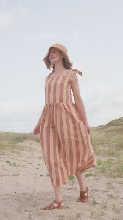 Daneromance Seersucker Dress Aragon/Nougat