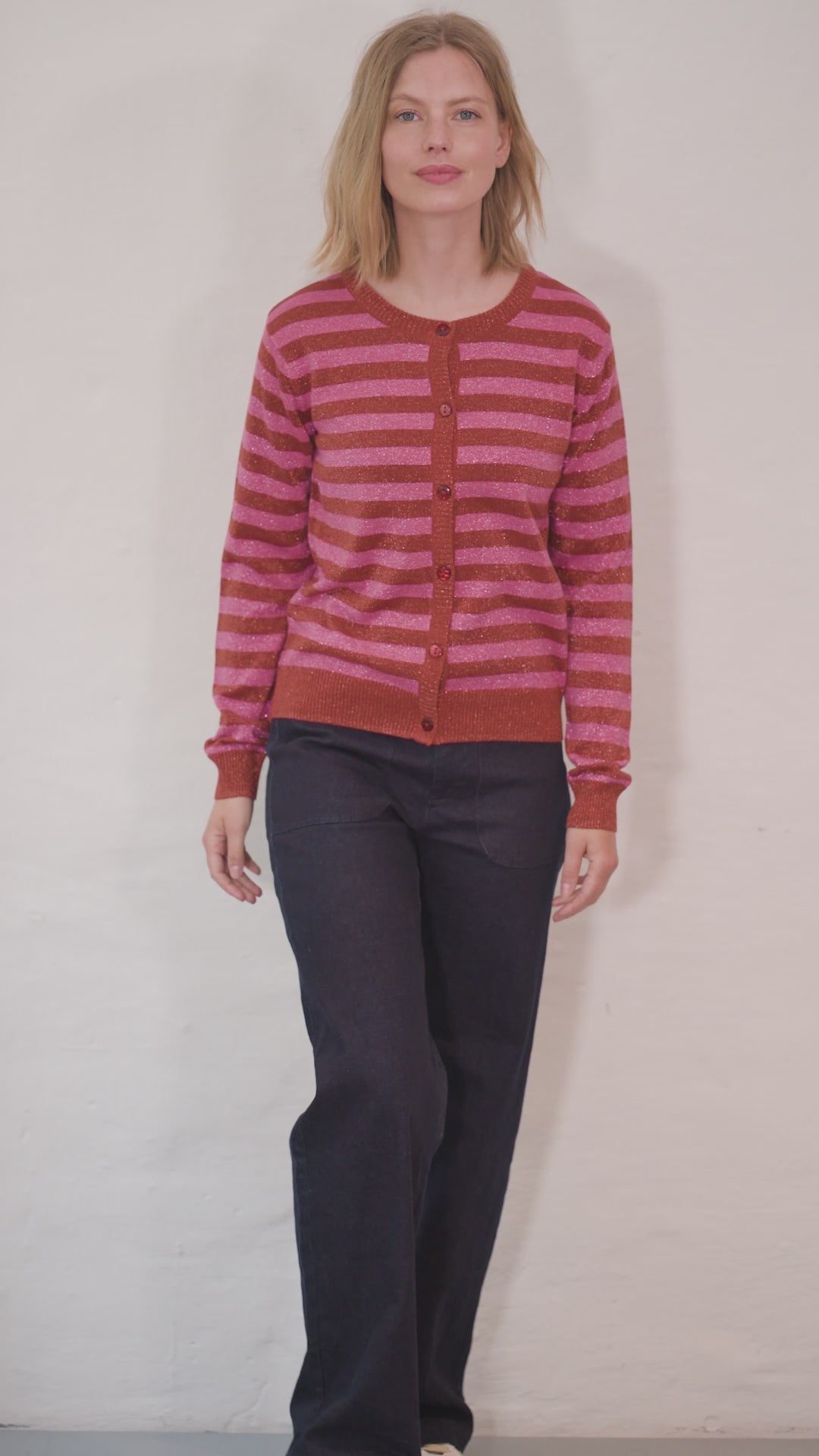 Danesaga Glitter Cardigan Chili/Soft Cherry