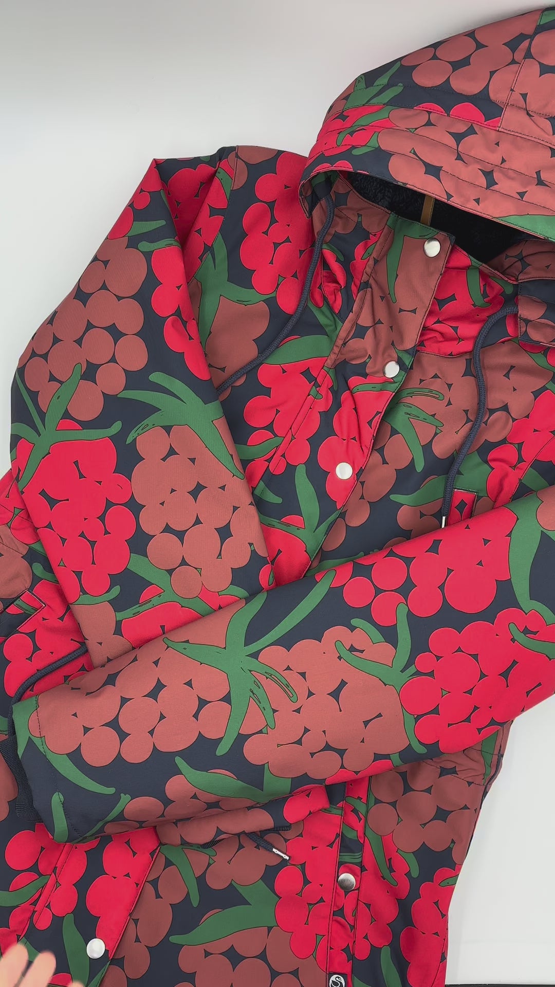 Danenora AOP Winter Parka Dk Red MAXIBERRY