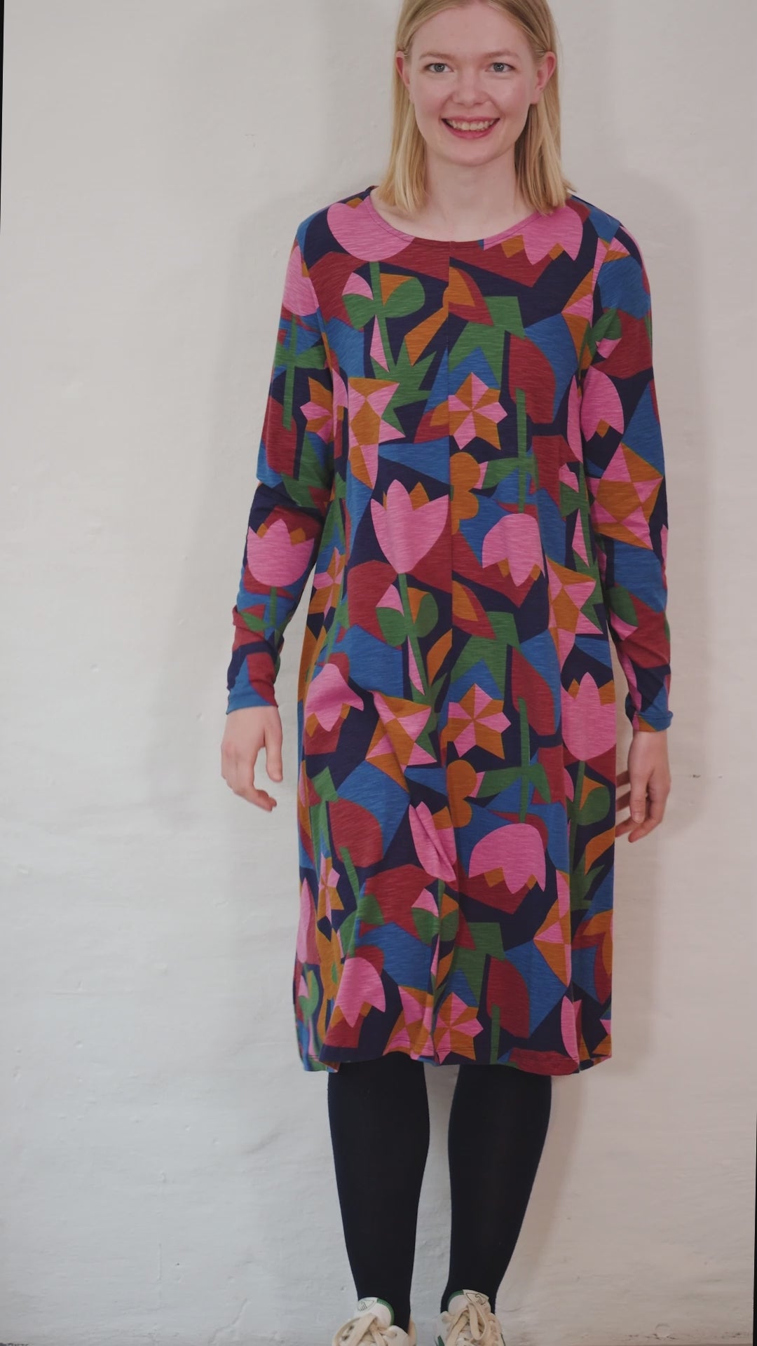 Danalberte LS Slub Dress Rose GEOFLEUR