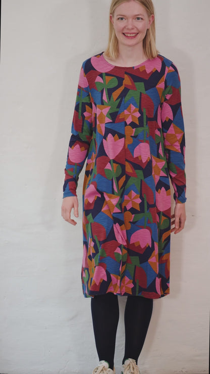 Danalberte LS Slub Dress Rose GEOFLEUR