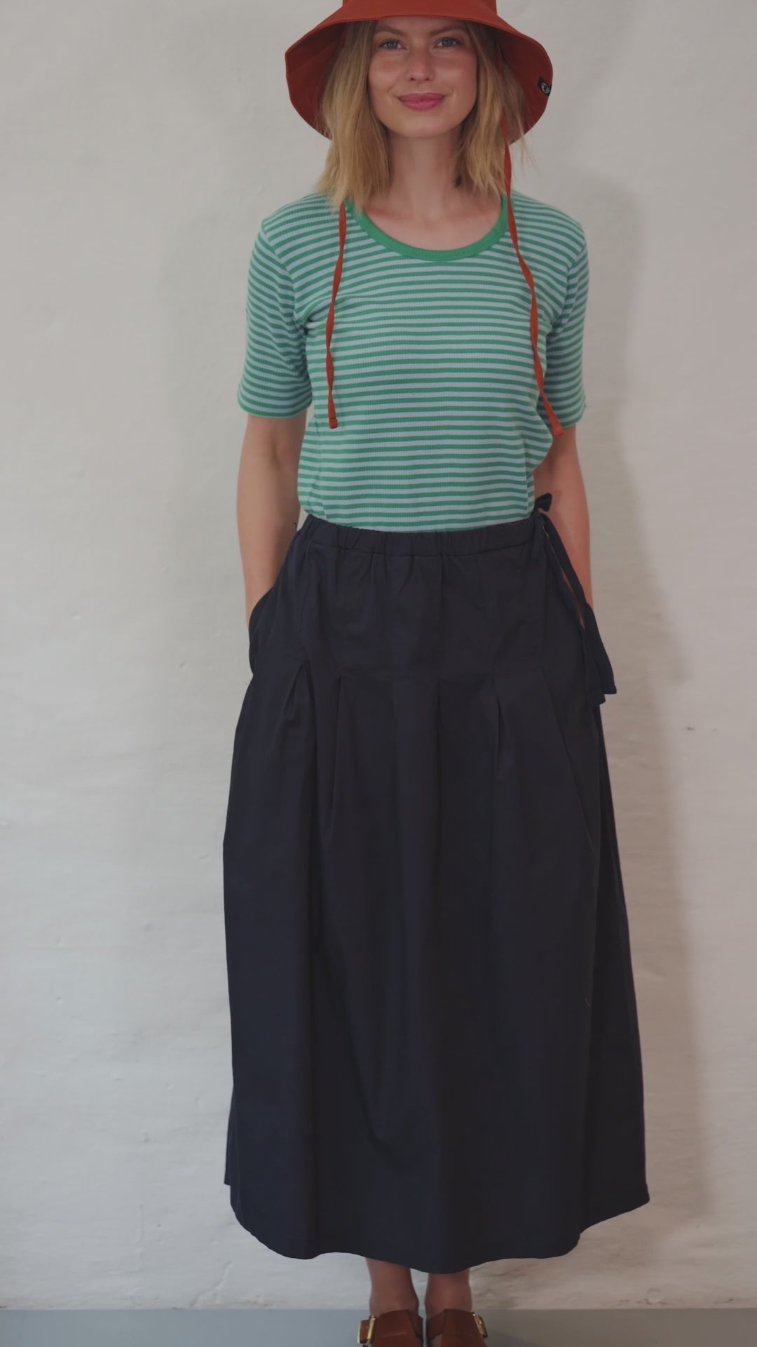 Danerolemodel Ribbing Tee Cold Sky/Teal Lake