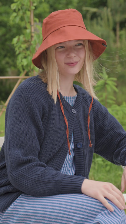 Danechunk Cotton Rib Cardigan Dark Navy