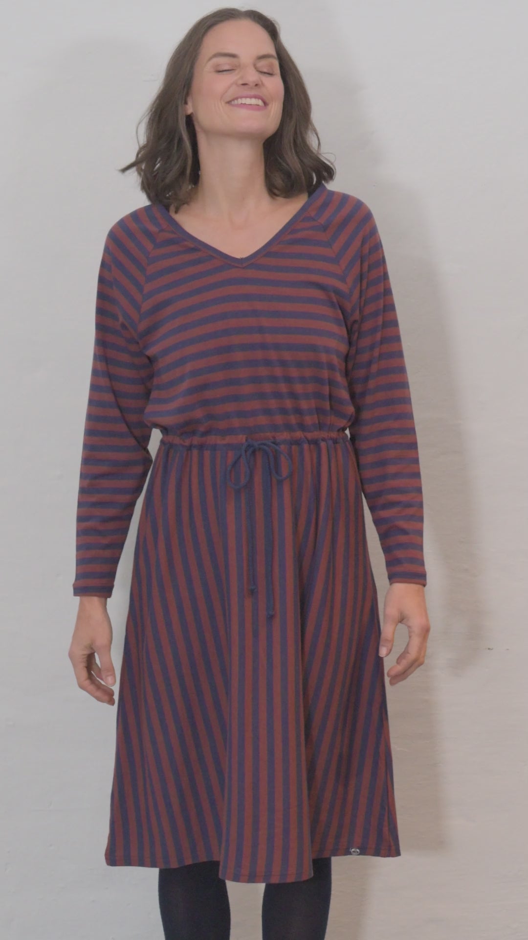 Danouioui Modal Dress Dk Navy/Dk Merlot